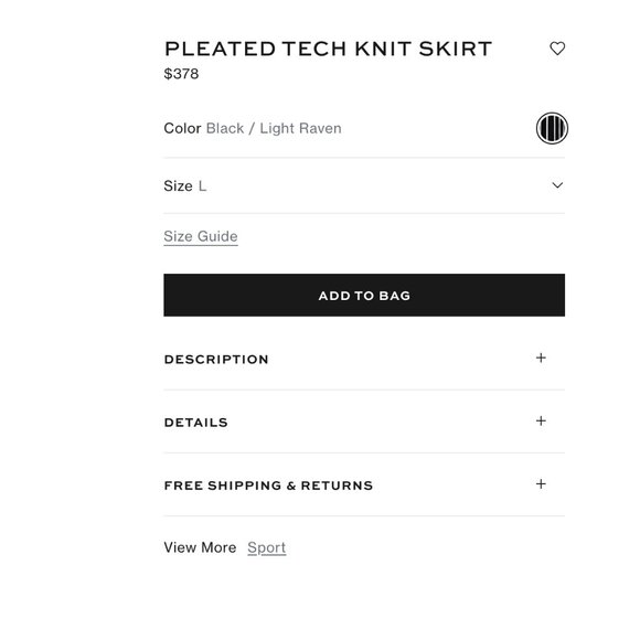 Tory Burch Pleated Tech Knit Skirt Black and White Vertical Stripe - Picture 4 of 4